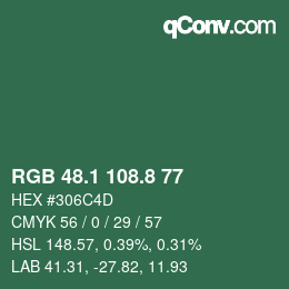 Color code: RGB 48.1 108.8 77 | qconv.com