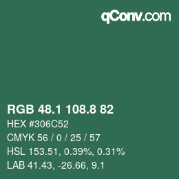 Código de color: RGB 48.1 108.8 82 | qconv.com