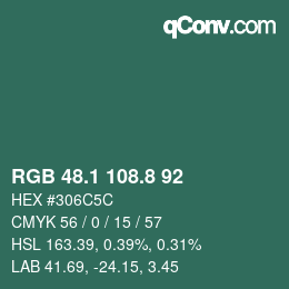Color code: RGB 48.1 108.8 92 | qconv.com