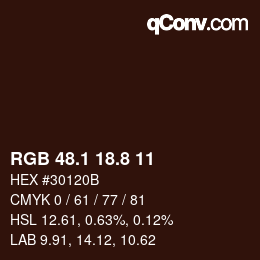 Color code: RGB 48.1 18.8 11 | qconv.com