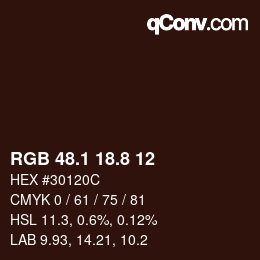 Farbcode: RGB 48.1 18.8 12 | qconv.com