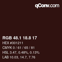 Color code: RGB 48.1 18.8 17 | qconv.com