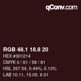 Color code: RGB 48.1 18.8 20 | qconv.com