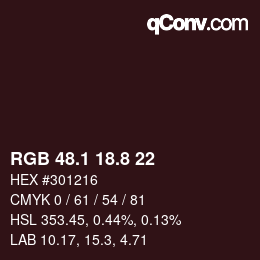 Color code: RGB 48.1 18.8 22 | qconv.com