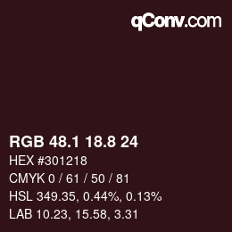 Color code: RGB 48.1 18.8 24 | qconv.com