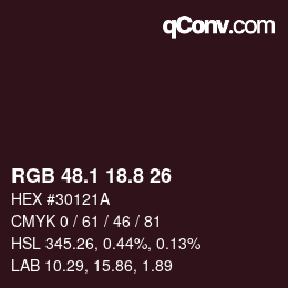 Color code: RGB 48.1 18.8 26 | qconv.com
