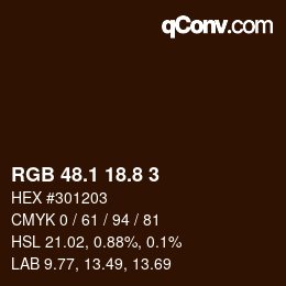 Color code: RGB 48.1 18.8 3 | qconv.com