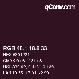 カラーコード: RGB 48.1 18.8 33 | qconv.com