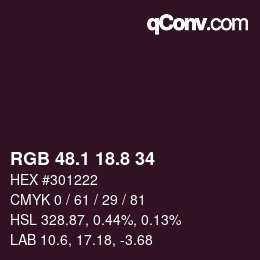 Color code: RGB 48.1 18.8 34 | qconv.com