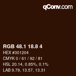 Color code: RGB 48.1 18.8 4 | qconv.com