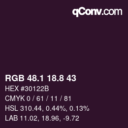 Color code: RGB 48.1 18.8 43 | qconv.com