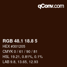 Color code: RGB 48.1 18.8 5 | qconv.com