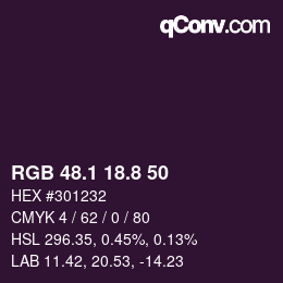 Color code: RGB 48.1 18.8 50 | qconv.com