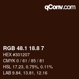 Color code: RGB 48.1 18.8 7 | qconv.com