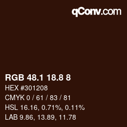カラーコード: RGB 48.1 18.8 8 | qconv.com