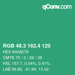 カラーコード: RGB 48.3 162.4 120 | qconv.com