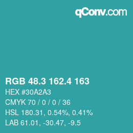 カラーコード: RGB 48.3 162.4 163 | qconv.com