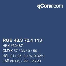 カラーコード: RGB 48.3 72.4 113 | qconv.com
