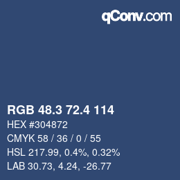 カラーコード: RGB 48.3 72.4 114 | qconv.com