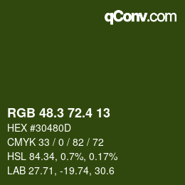 カラーコード: RGB 48.3 72.4 13 | qconv.com