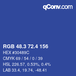 カラーコード: RGB 48.3 72.4 156 | qconv.com