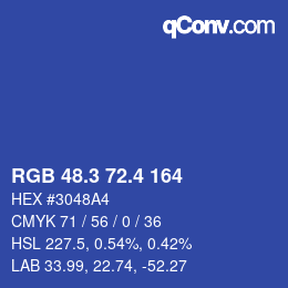 カラーコード: RGB 48.3 72.4 164 | qconv.com