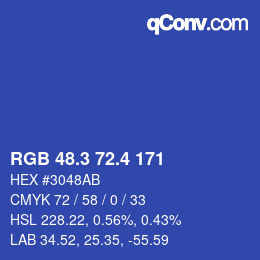 カラーコード: RGB 48.3 72.4 171 | qconv.com