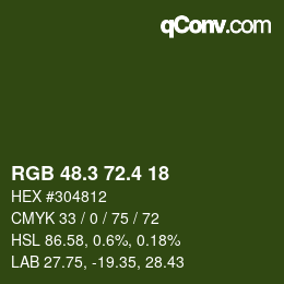 カラーコード: RGB 48.3 72.4 18 | qconv.com