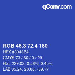 カラーコード: RGB 48.3 72.4 180 | qconv.com