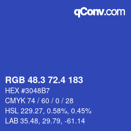 カラーコード: RGB 48.3 72.4 183 | qconv.com