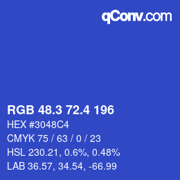 カラーコード: RGB 48.3 72.4 196 | qconv.com