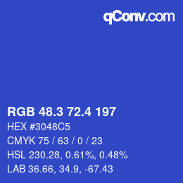 カラーコード: RGB 48.3 72.4 197 | qconv.com