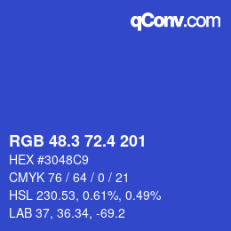 カラーコード: RGB 48.3 72.4 201 | qconv.com