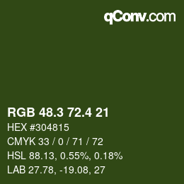 カラーコード: RGB 48.3 72.4 21 | qconv.com