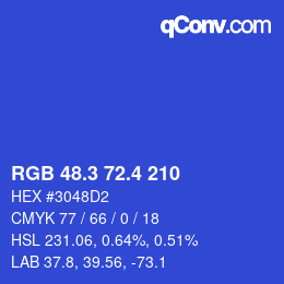 カラーコード: RGB 48.3 72.4 210 | qconv.com