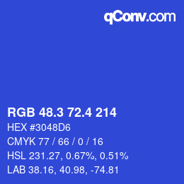 カラーコード: RGB 48.3 72.4 214 | qconv.com