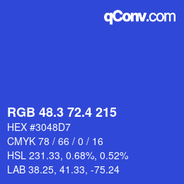 カラーコード: RGB 48.3 72.4 215 | qconv.com
