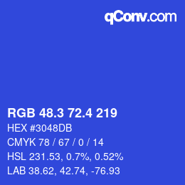 カラーコード: RGB 48.3 72.4 219 | qconv.com