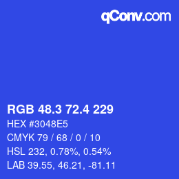 カラーコード: RGB 48.3 72.4 229 | qconv.com