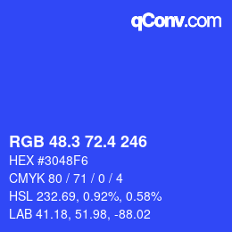 カラーコード: RGB 48.3 72.4 246 | qconv.com