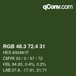 カラーコード: RGB 48.3 72.4 31 | qconv.com