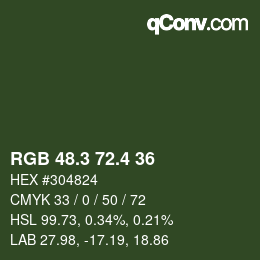 カラーコード: RGB 48.3 72.4 36 | qconv.com