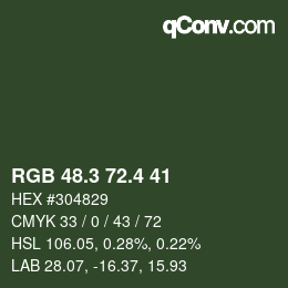 カラーコード: RGB 48.3 72.4 41 | qconv.com