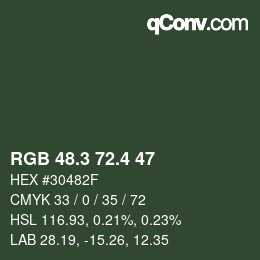 カラーコード: RGB 48.3 72.4 47 | qconv.com