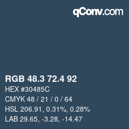 カラーコード: RGB 48.3 72.4 92 | qconv.com