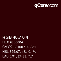 カラーコード: RGB 48.7 0 4 | qconv.com