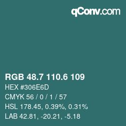 カラーコード: RGB 48.7 110.6 109 | qconv.com