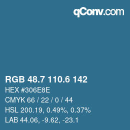 カラーコード: RGB 48.7 110.6 142 | qconv.com