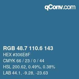 カラーコード: RGB 48.7 110.6 143 | qconv.com