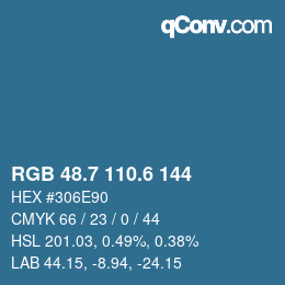 カラーコード: RGB 48.7 110.6 144 | qconv.com